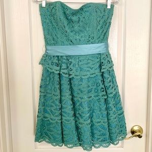 Betsy Johnson Short Teal Lace Party Cocktail Dress